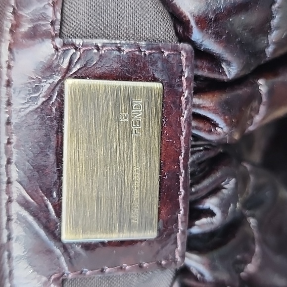 AUTHENTIC RARE FENDI Patent Leather Magic Burgundy Brown Bag - Picture 15 of 16